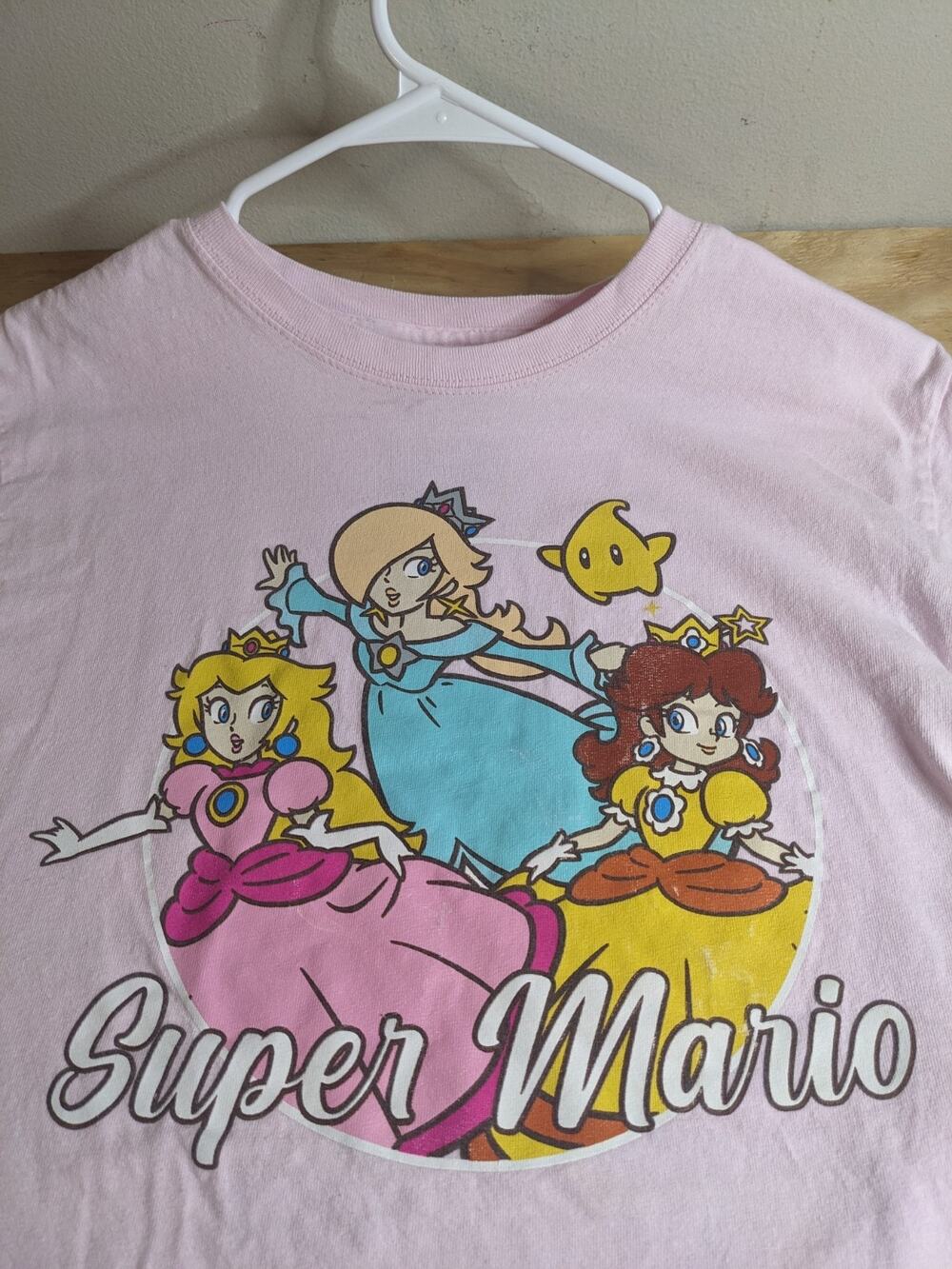 Super Mario Princess T-Shirt Pink Size MEDIUM Peach Daisy 2023 100% Cotton